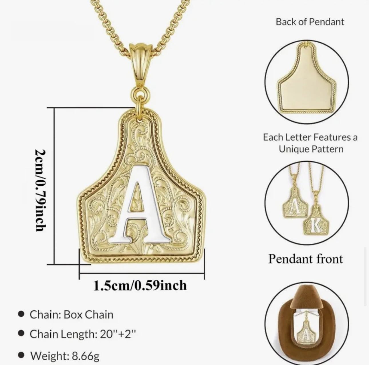 Western-Inspired Initial Pendants