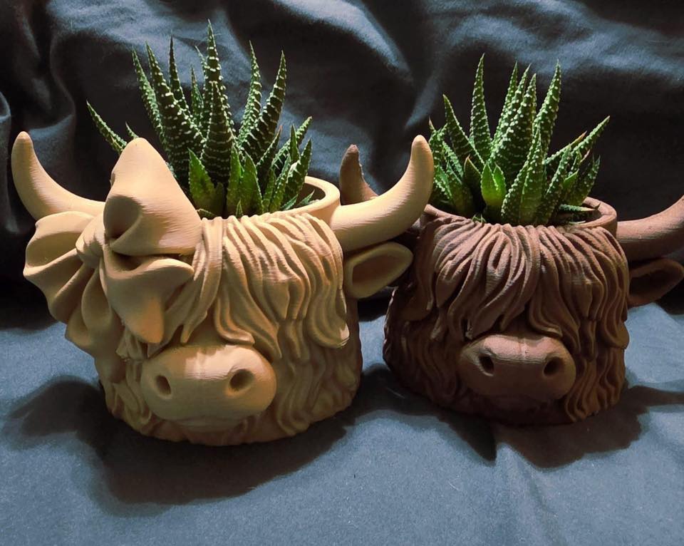 Highland Cow Succulent Pot