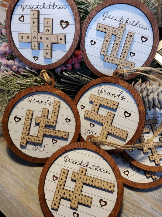 Crossword Puzzle Ornaments