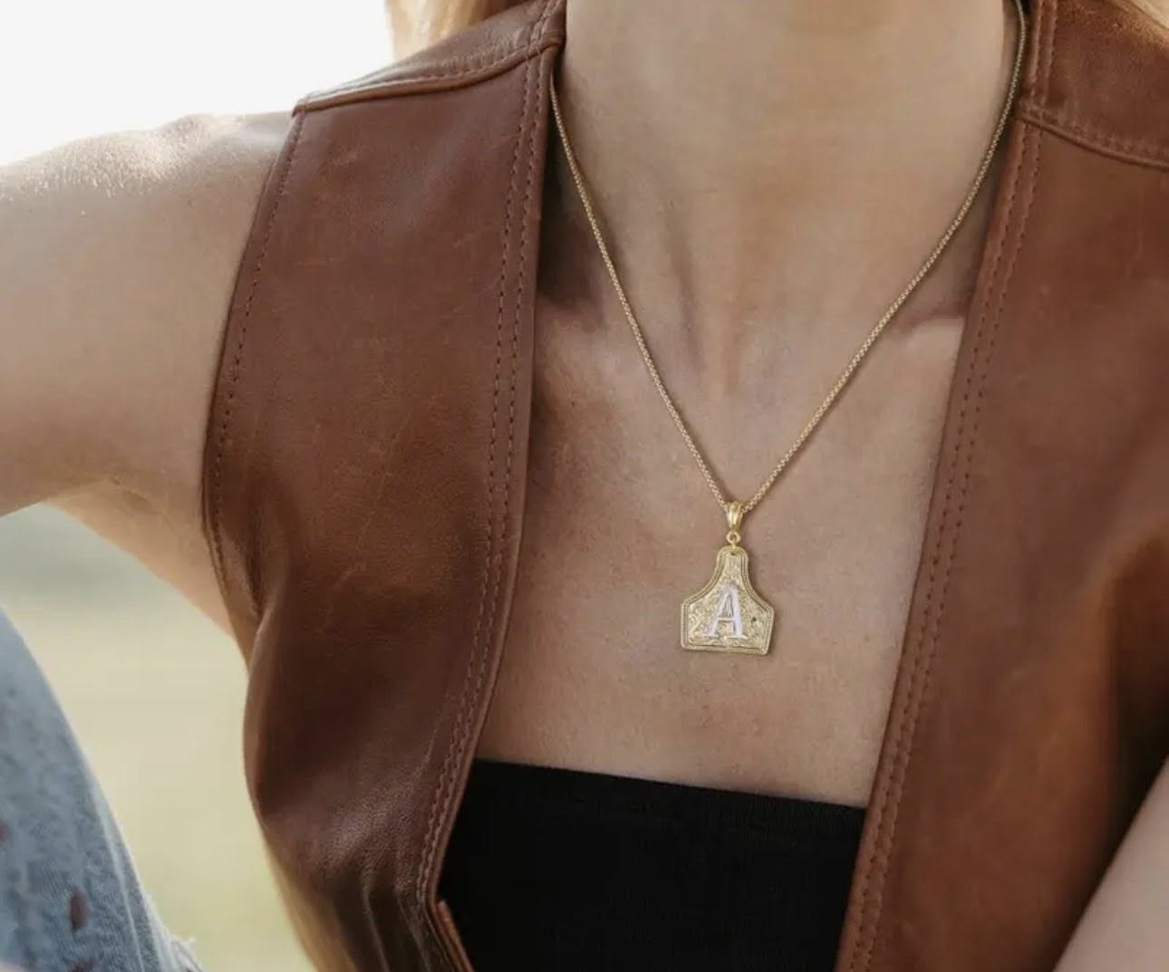 Western-Inspired Initial Pendants