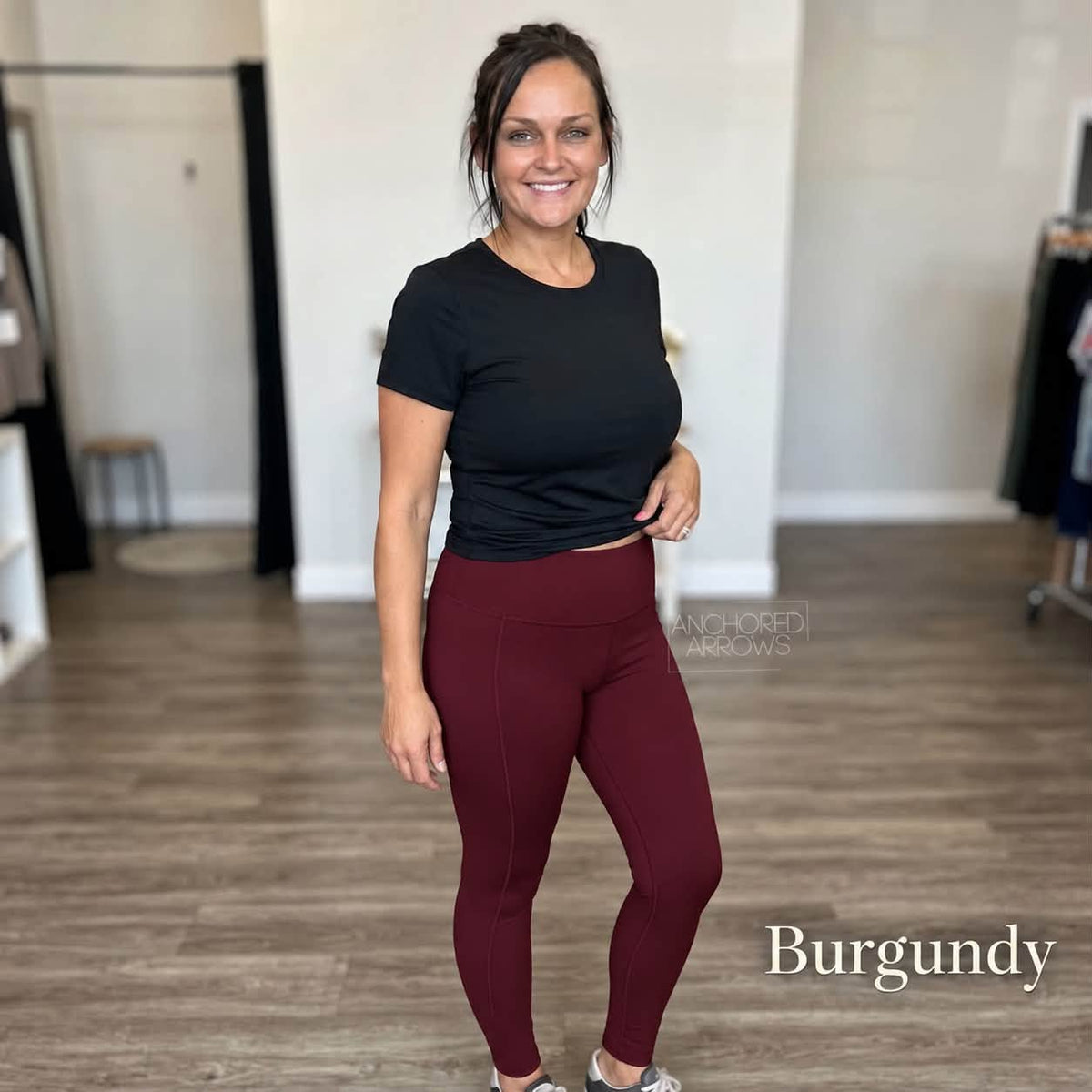 Burgundy leggings
