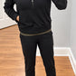 Everyday Ease black joggers and quarter zip jacket