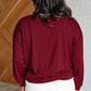 All Out Comfort V-Neck Pullover in Red Merlot