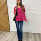 Basically Flowing Dolman Sleeve Top in Hot Pink