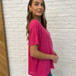 Basically Flowing Dolman Sleeve Top in Hot Pink