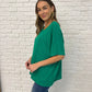 Basically Flowing Dolman Sleeve Top in Kelly Green