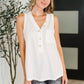 Buttoned Up Buttercup Sleeveless Top in Ivory
