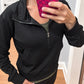 Everyday Ease black joggers and quarter zip jacket