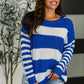 Casual Chaos Drop Shoulder Sweater in Royal Blue