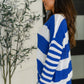 Casual Chaos Drop Shoulder Sweater in Royal Blue