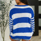 Casual Chaos Drop Shoulder Sweater in Royal Blue