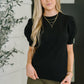 Casually Classy Puff Sleeve Blouse in Black