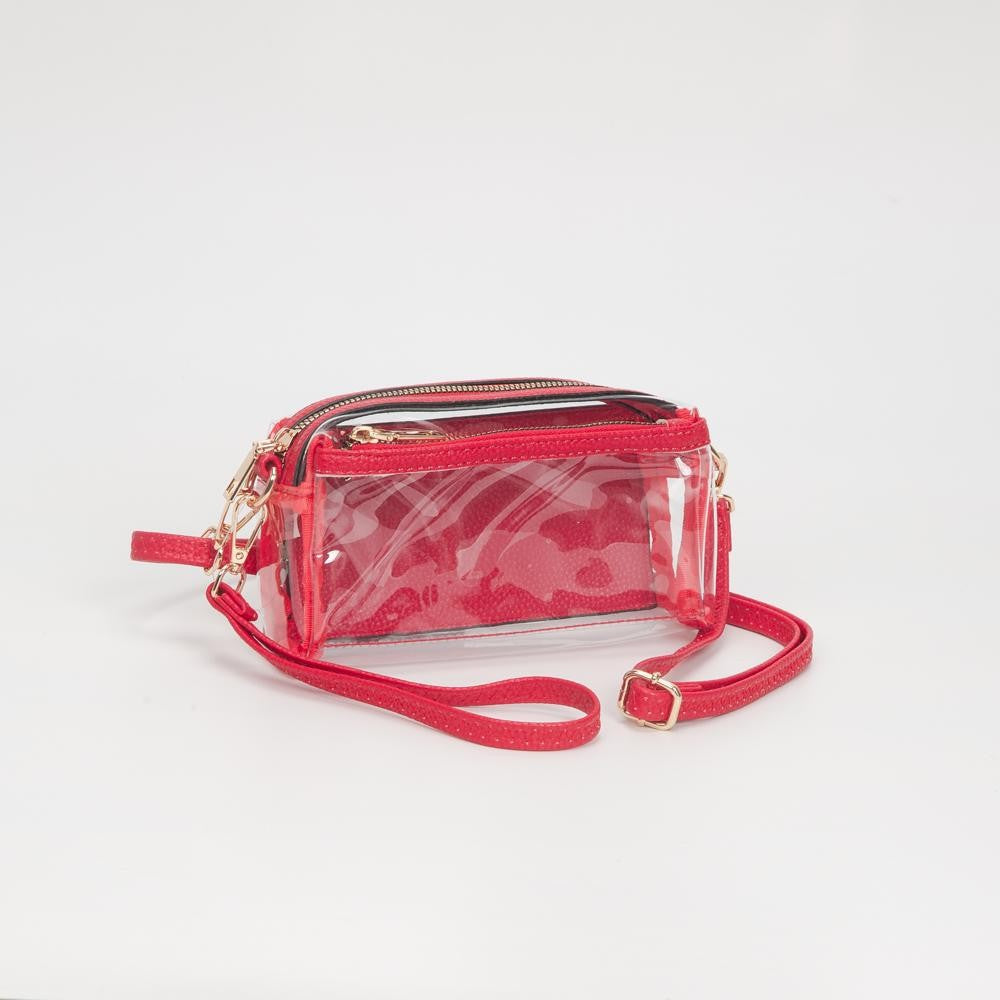 Clear Vegan Crossbody Wristlet Clutch