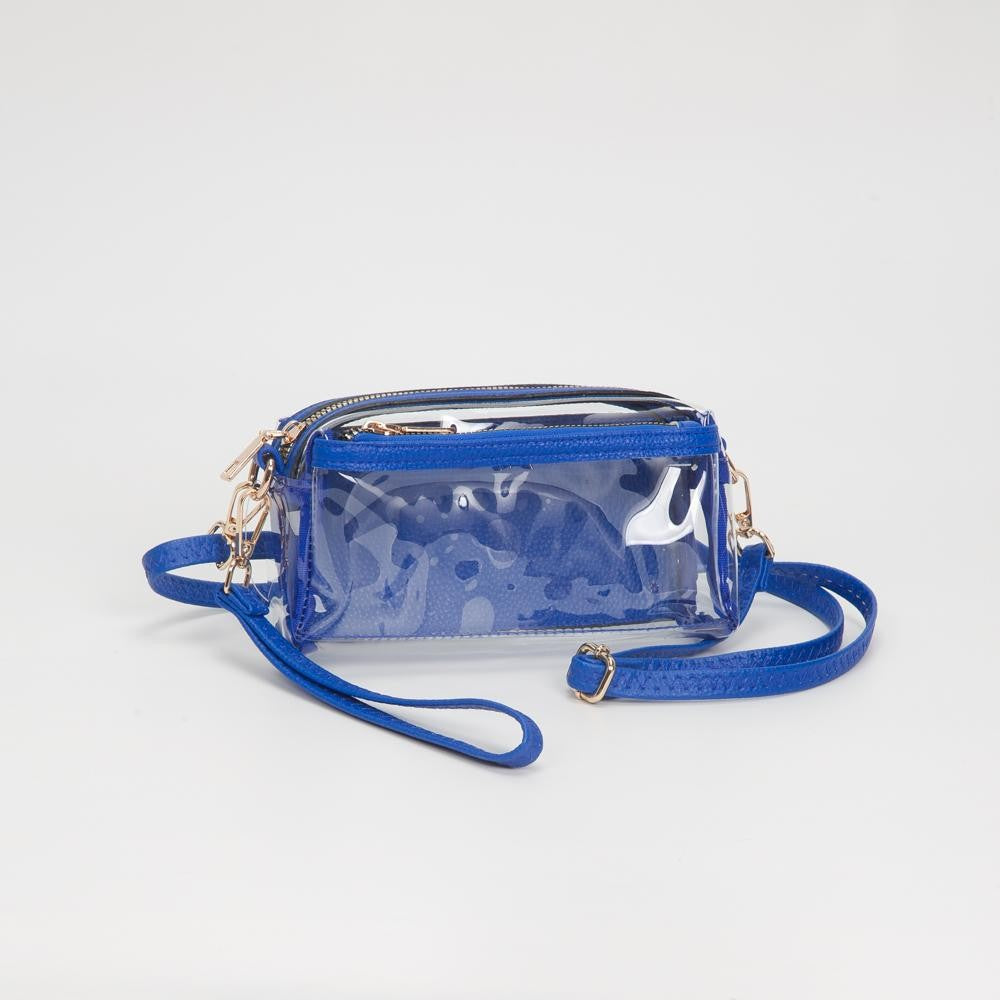 Clear Vegan Crossbody Wristlet Clutch