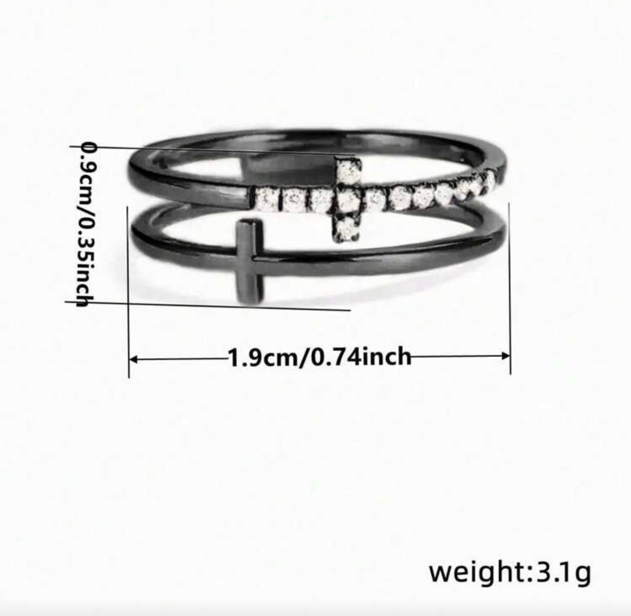 Double Cross Ring (Silver, Gold, Black)