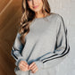 Don't Get Stuck Stripe Detail Sweatshirt