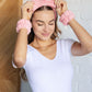 Effortless Days Stretchy Headband & Wristband Set in Heathered Pink