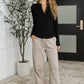 Effortless Edge Knit Henley Top in Black