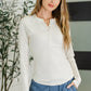 Effortless Edge Knit Henley Top in Natural
