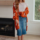 Enough Anyways Floral Cardigan in Burnt Orange