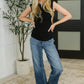 Everyday Edge Knit Henley Tank in Black