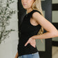 Everyday Edge Knit Henley Tank in Black