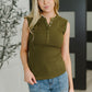 Everyday Edge Knit Henley Tank in Camo Green