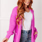 Everything Layer Waffle Knit Open Front Cardigan in Bright Mauve