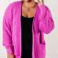 Everything Layer Waffle Knit Open Front Cardigan in Bright Mauve