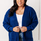 Everything Layer Waffle Knit Open Front Cardigan in Light Navy