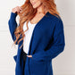 Everything Layer Waffle Knit Open Front Cardigan in Light Navy