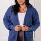 Everything Layer Waffle Knit Open Front Cardigan in Marlin