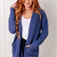 Everything Layer Waffle Knit Open Front Cardigan in Marlin