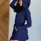 Getting Out Long Sleeve Hoodie Romper in Navy