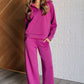 Hamptons Travel Half Zip Pullover in Magenta