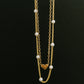 Heart of Gold Pendant Necklace Layered Set in Gold