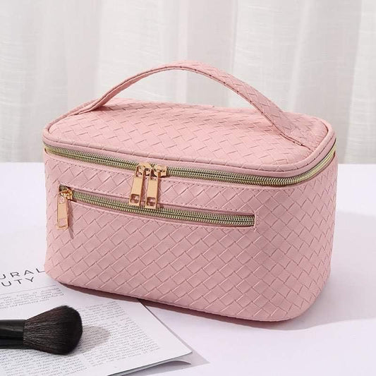 Double zip train makeup case | PINK