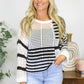 Black and White Striped Hollow Knit Top RTS