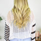 Black and White Striped Hollow Knit Top RTS