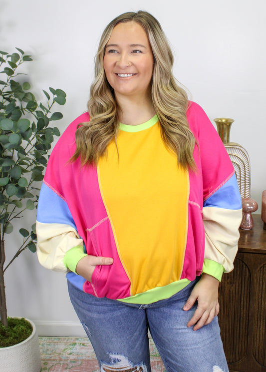 Colorblock Plus Size Sweatshirt LT