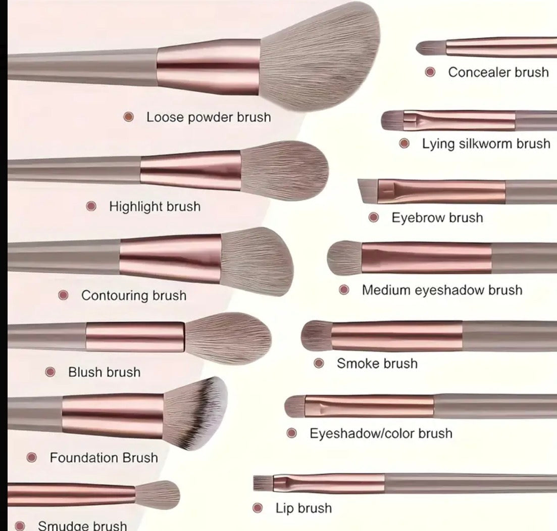 13 Pc Makeup Brush Set