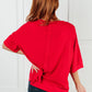 I'll Never Forget Ribbed Dolman Sleeve Top in Red