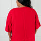 I'll Never Forget Ribbed Dolman Sleeve Top in Red