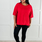 I'll Never Forget Ribbed Dolman Sleeve Top in Red