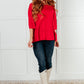 I'll Never Forget Ribbed Dolman Sleeve Top in Red