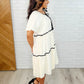 If This World Was Mine Tiered Half Sleeve Dress in Ivory
