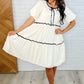 If This World Was Mine Tiered Half Sleeve Dress in Ivory