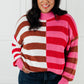 In Your Lane Color Blocked Stripe Sweater