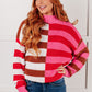In Your Lane Color Blocked Stripe Sweater