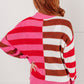 In Your Lane Color Blocked Stripe Sweater